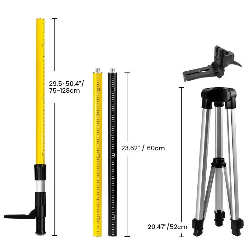 Cigman - CIGMAN CM - 100P 3.7M Laser Level Tripod with 3.7m/12.18ft (Max) Telescopic Rod